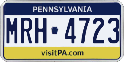PA license plate MRH4723