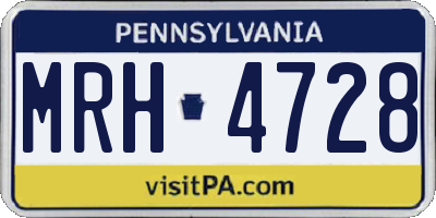 PA license plate MRH4728