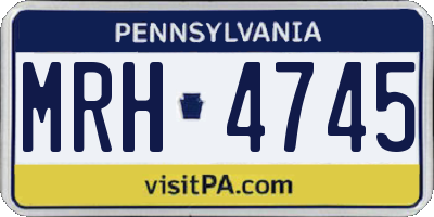 PA license plate MRH4745