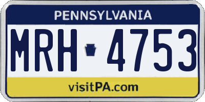 PA license plate MRH4753