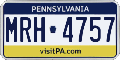 PA license plate MRH4757