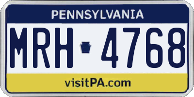PA license plate MRH4768