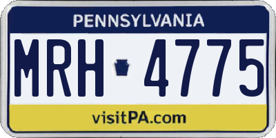 PA license plate MRH4775