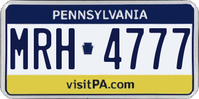 PA license plate MRH4777