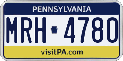 PA license plate MRH4780