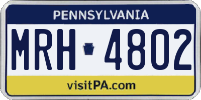 PA license plate MRH4802