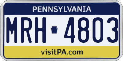 PA license plate MRH4803