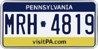 PA license plate MRH4819