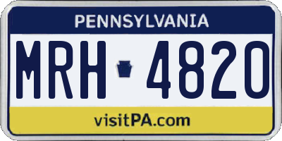 PA license plate MRH4820