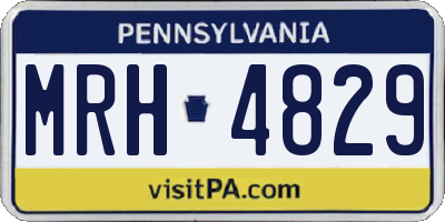 PA license plate MRH4829