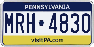 PA license plate MRH4830
