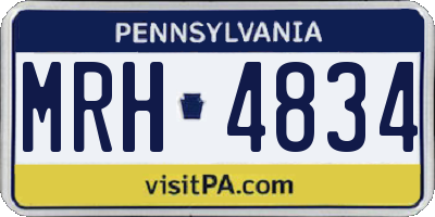 PA license plate MRH4834