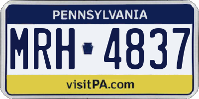 PA license plate MRH4837