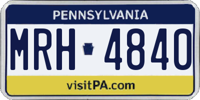 PA license plate MRH4840