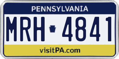 PA license plate MRH4841
