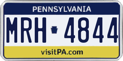 PA license plate MRH4844
