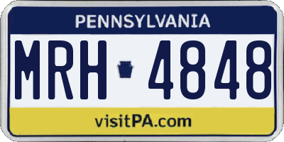 PA license plate MRH4848