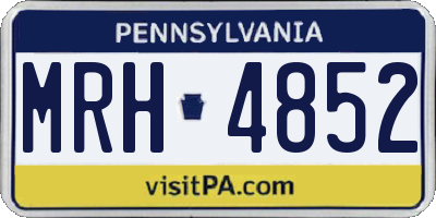 PA license plate MRH4852