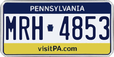 PA license plate MRH4853