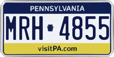 PA license plate MRH4855