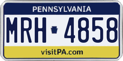 PA license plate MRH4858