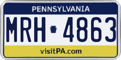 PA license plate MRH4863