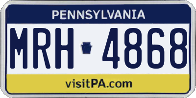 PA license plate MRH4868