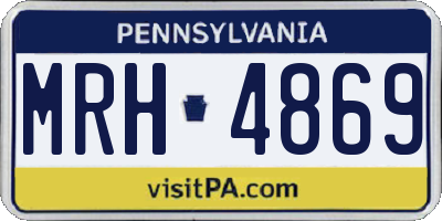 PA license plate MRH4869