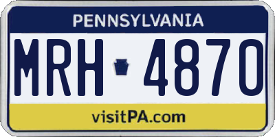 PA license plate MRH4870