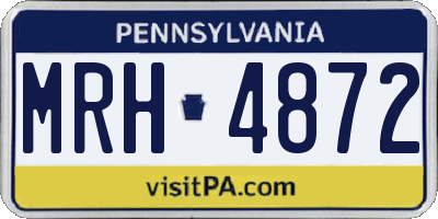 PA license plate MRH4872