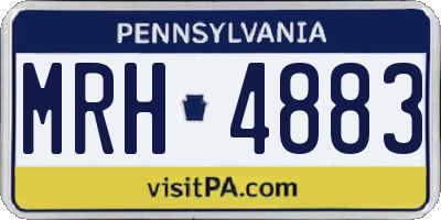 PA license plate MRH4883