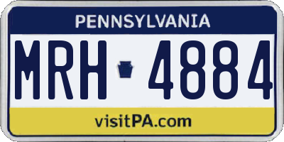 PA license plate MRH4884