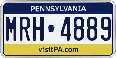 PA license plate MRH4889