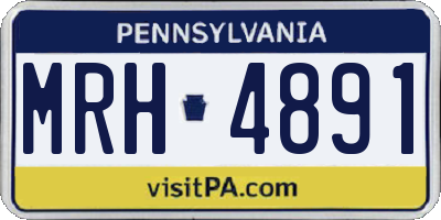 PA license plate MRH4891