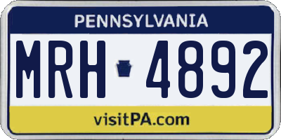 PA license plate MRH4892