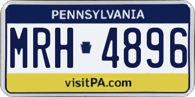 PA license plate MRH4896