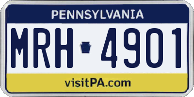 PA license plate MRH4901