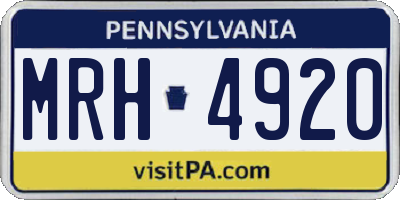 PA license plate MRH4920
