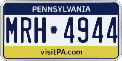 PA license plate MRH4944