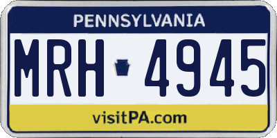 PA license plate MRH4945