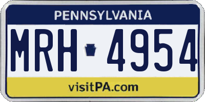 PA license plate MRH4954