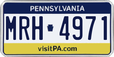 PA license plate MRH4971