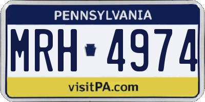 PA license plate MRH4974