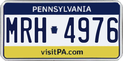 PA license plate MRH4976