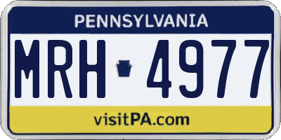 PA license plate MRH4977