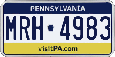 PA license plate MRH4983