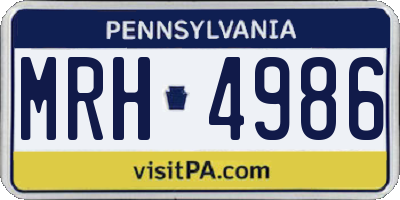 PA license plate MRH4986