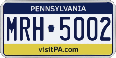 PA license plate MRH5002