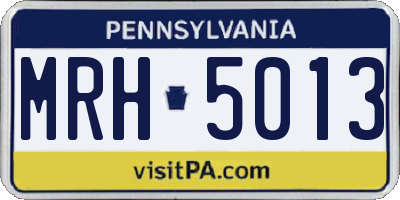 PA license plate MRH5013