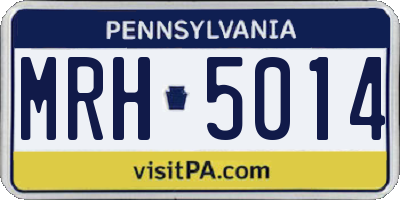 PA license plate MRH5014